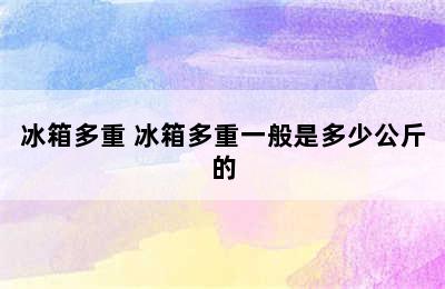 冰箱多重 冰箱多重一般是多少公斤的